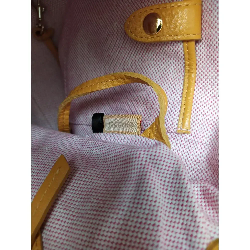 Dooney & Bourke Dillen Yellow Pebbled Leather Double Pocket Satchel Shoulder Bag